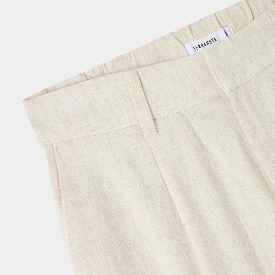 Linen Blend Bermuda Shorts