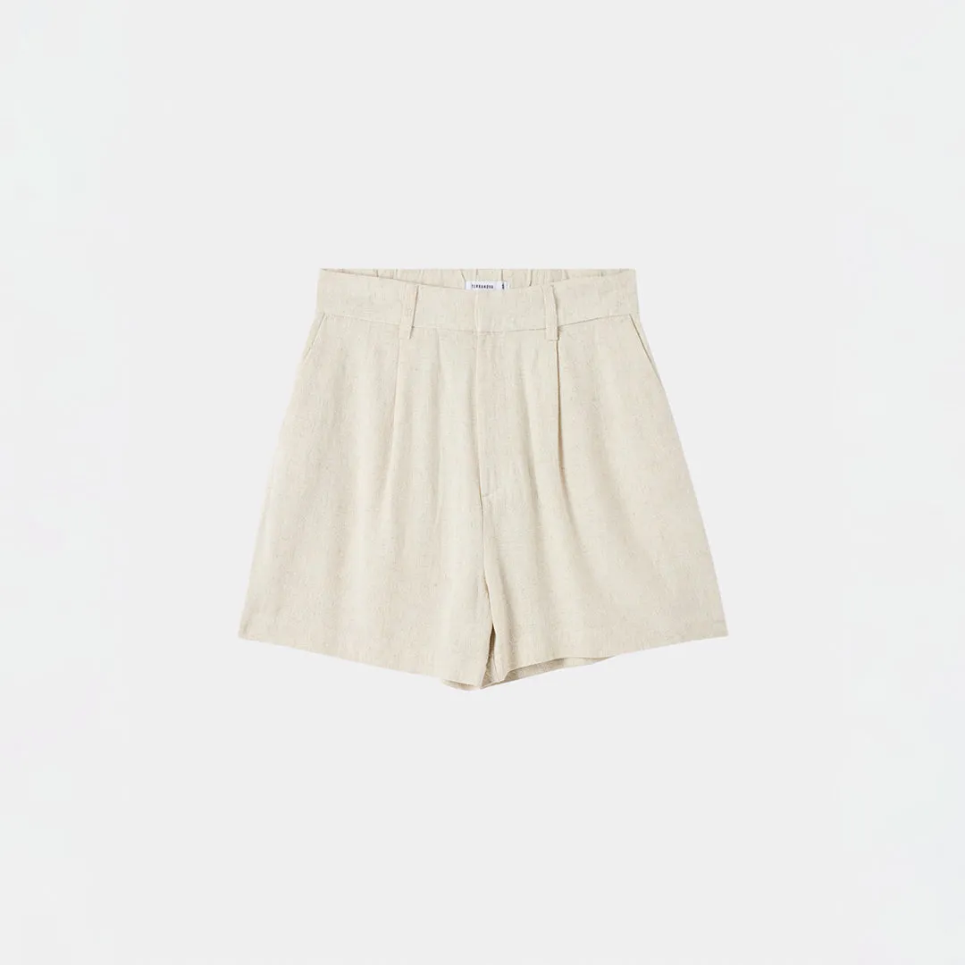 Linen Blend Bermuda Shorts