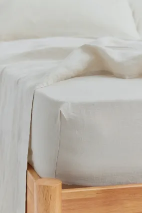 Linen Fitted Sheet Oat