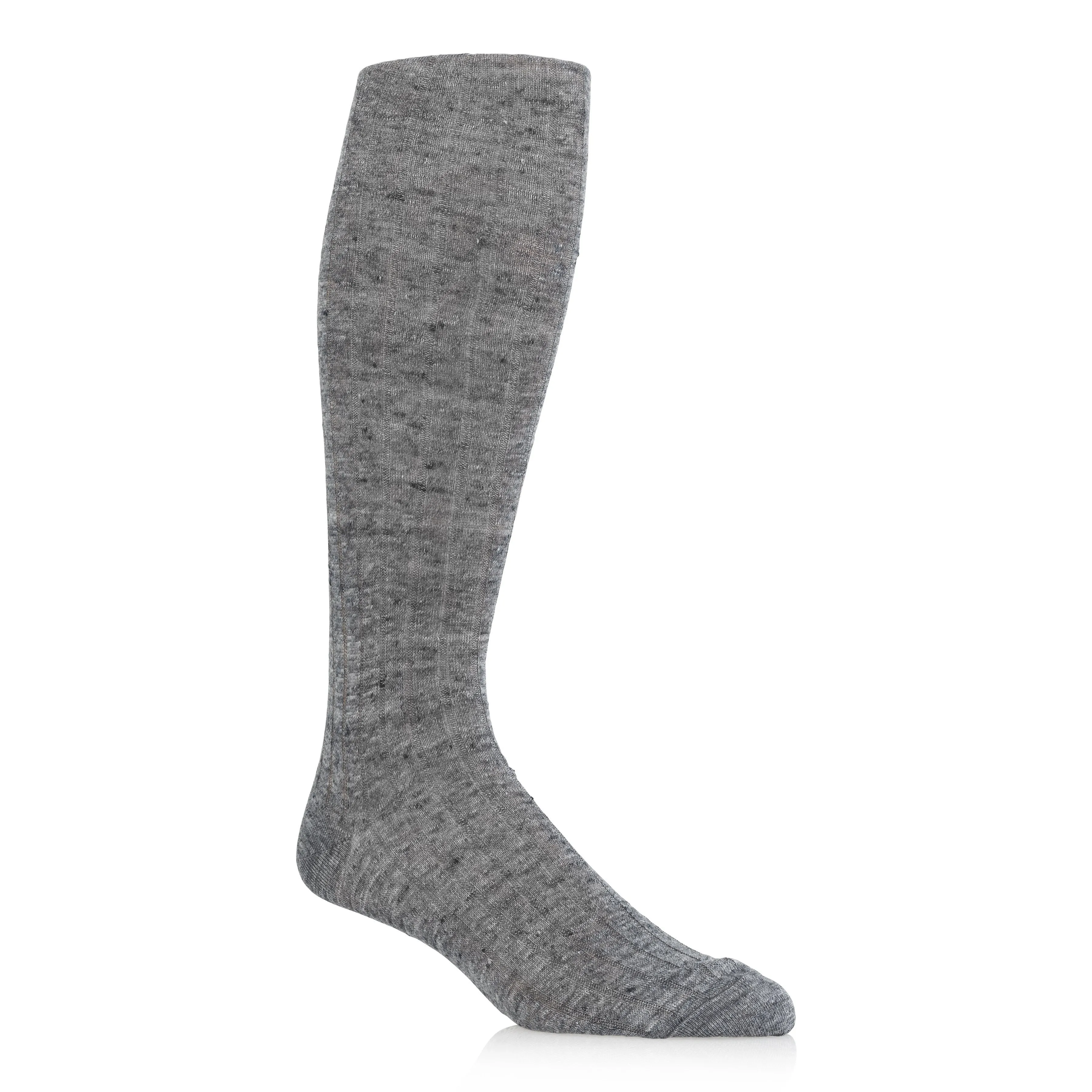 Linen Ribbed Long Socks