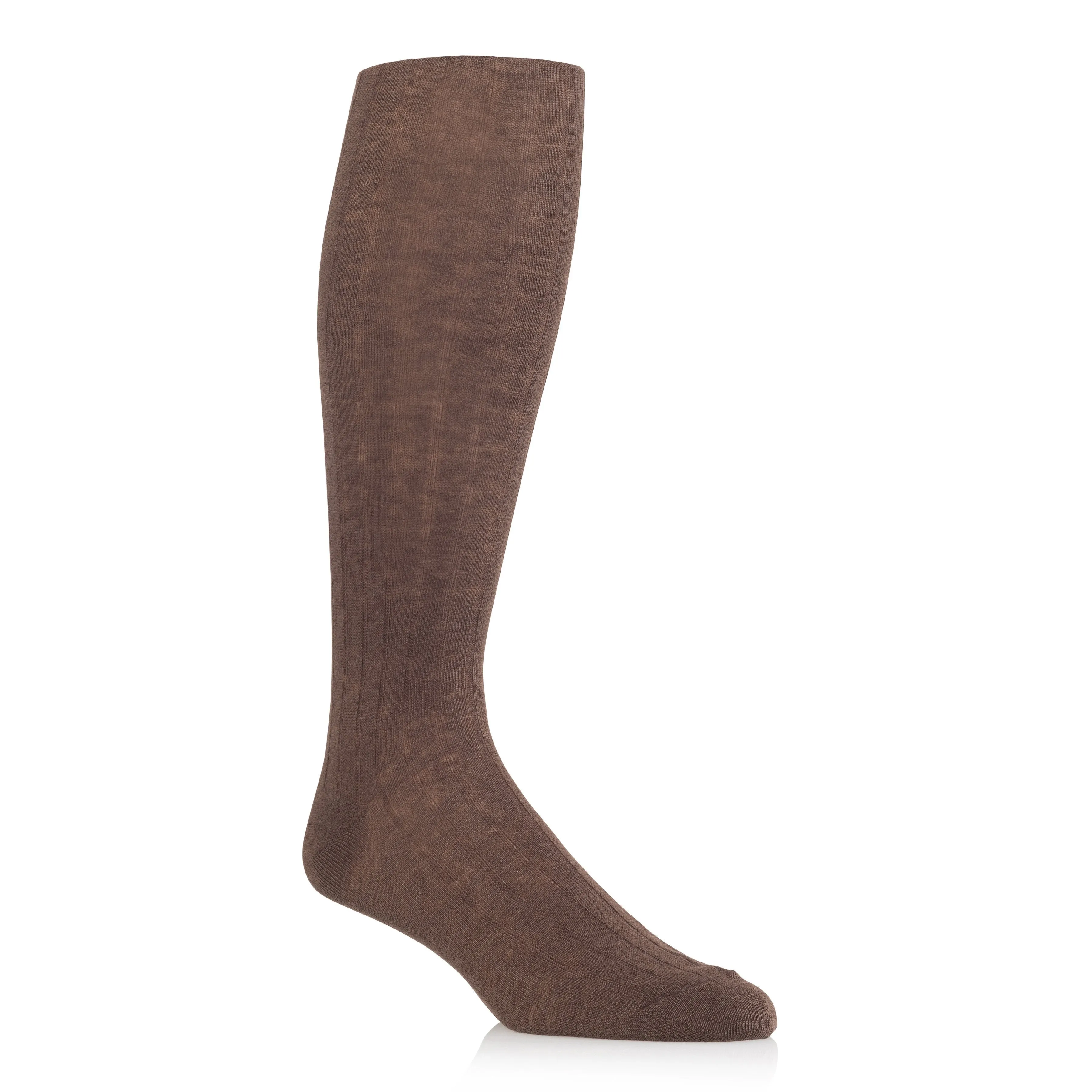 Linen Ribbed Long Socks