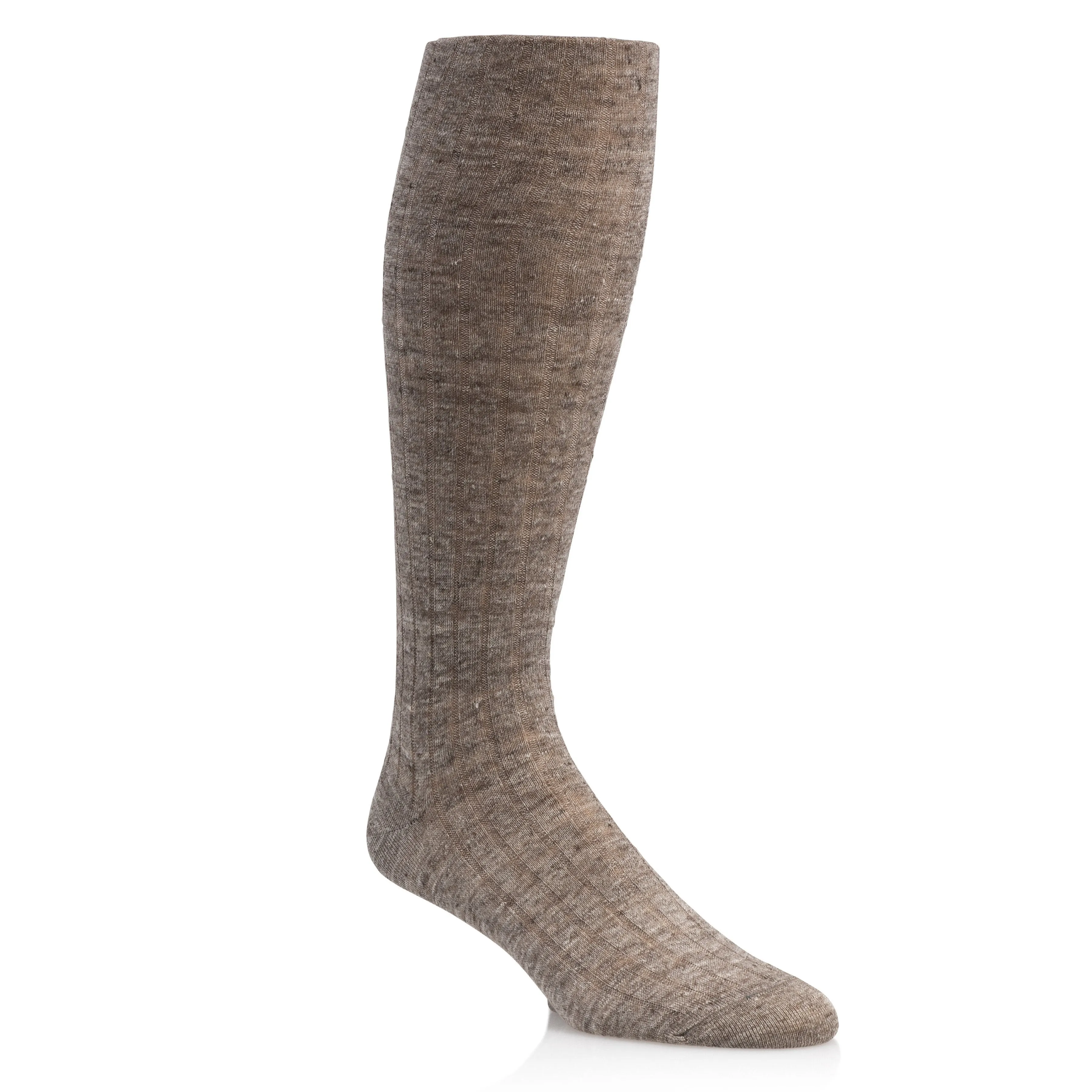 Linen Ribbed Long Socks