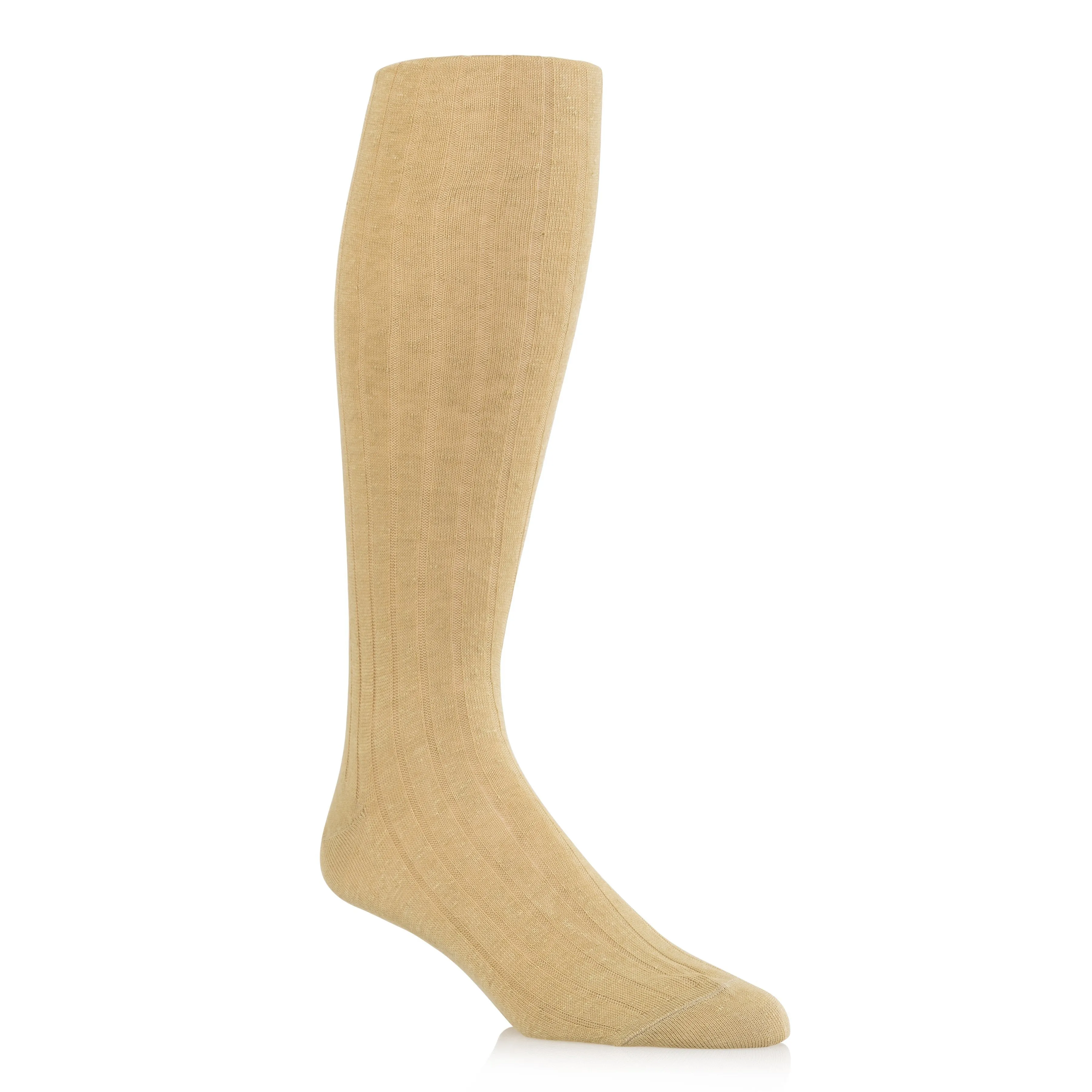 Linen Ribbed Long Socks