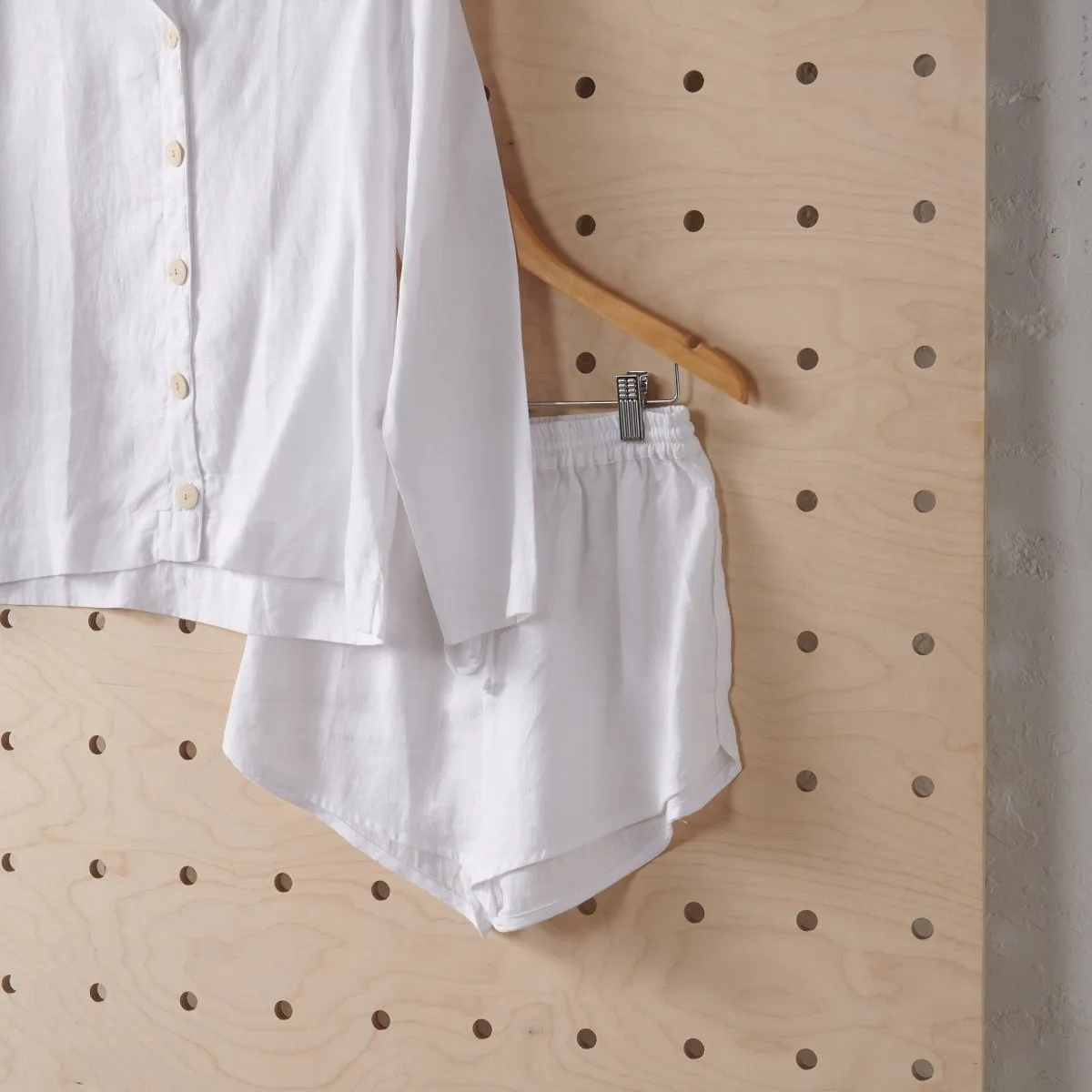 Linen Short Set - White