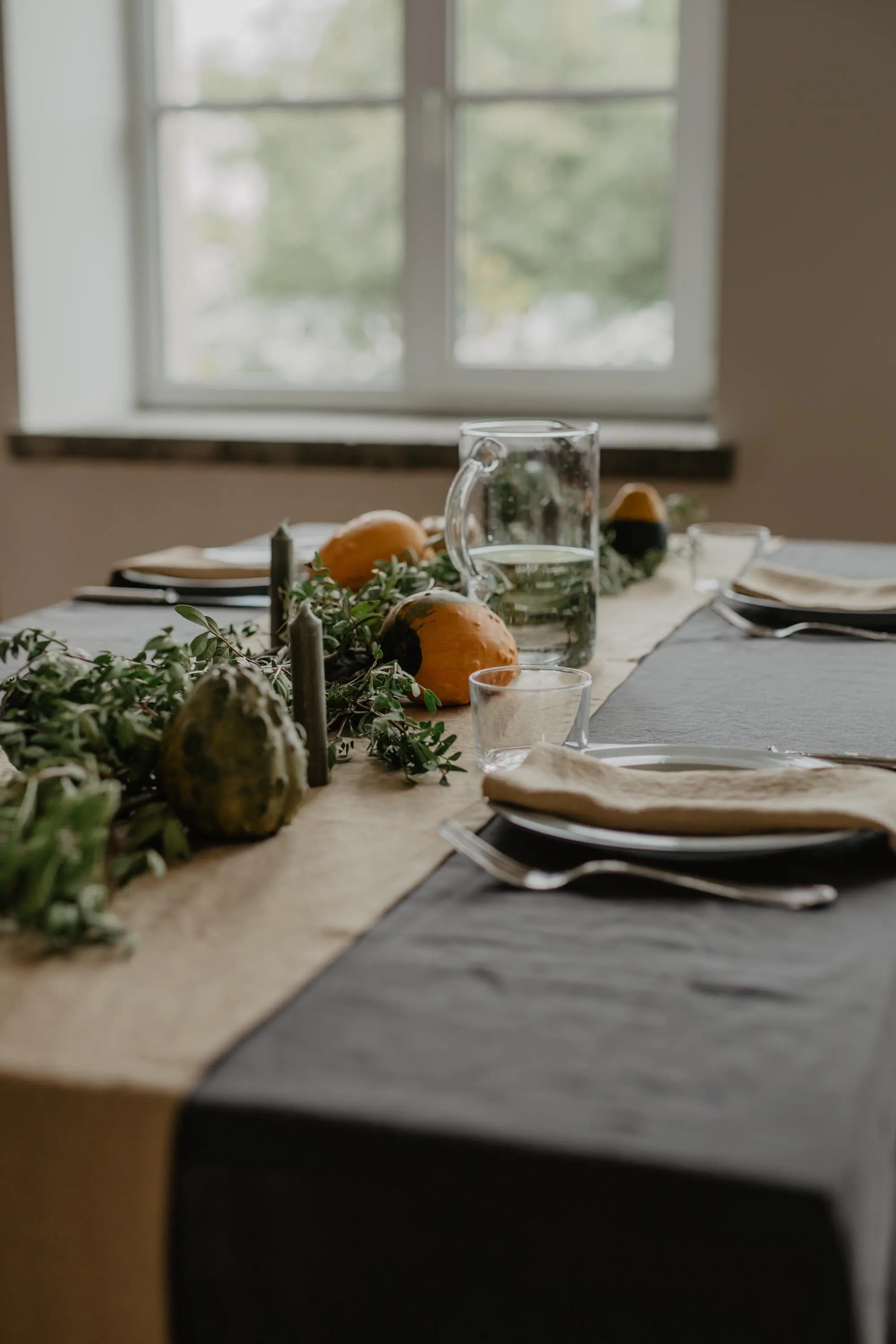 Linen Tablecloth | Charcoal