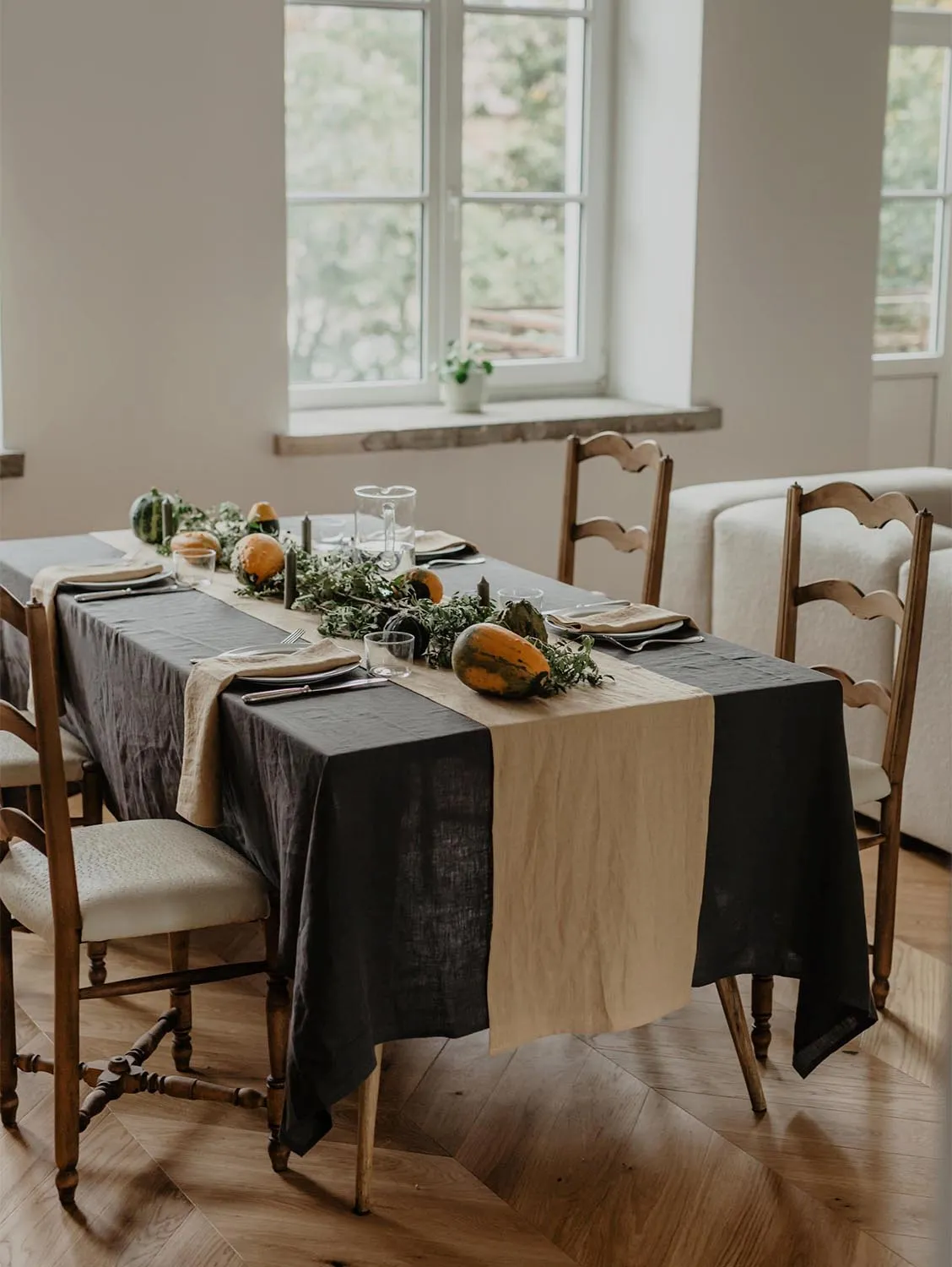 Linen Tablecloth | Charcoal