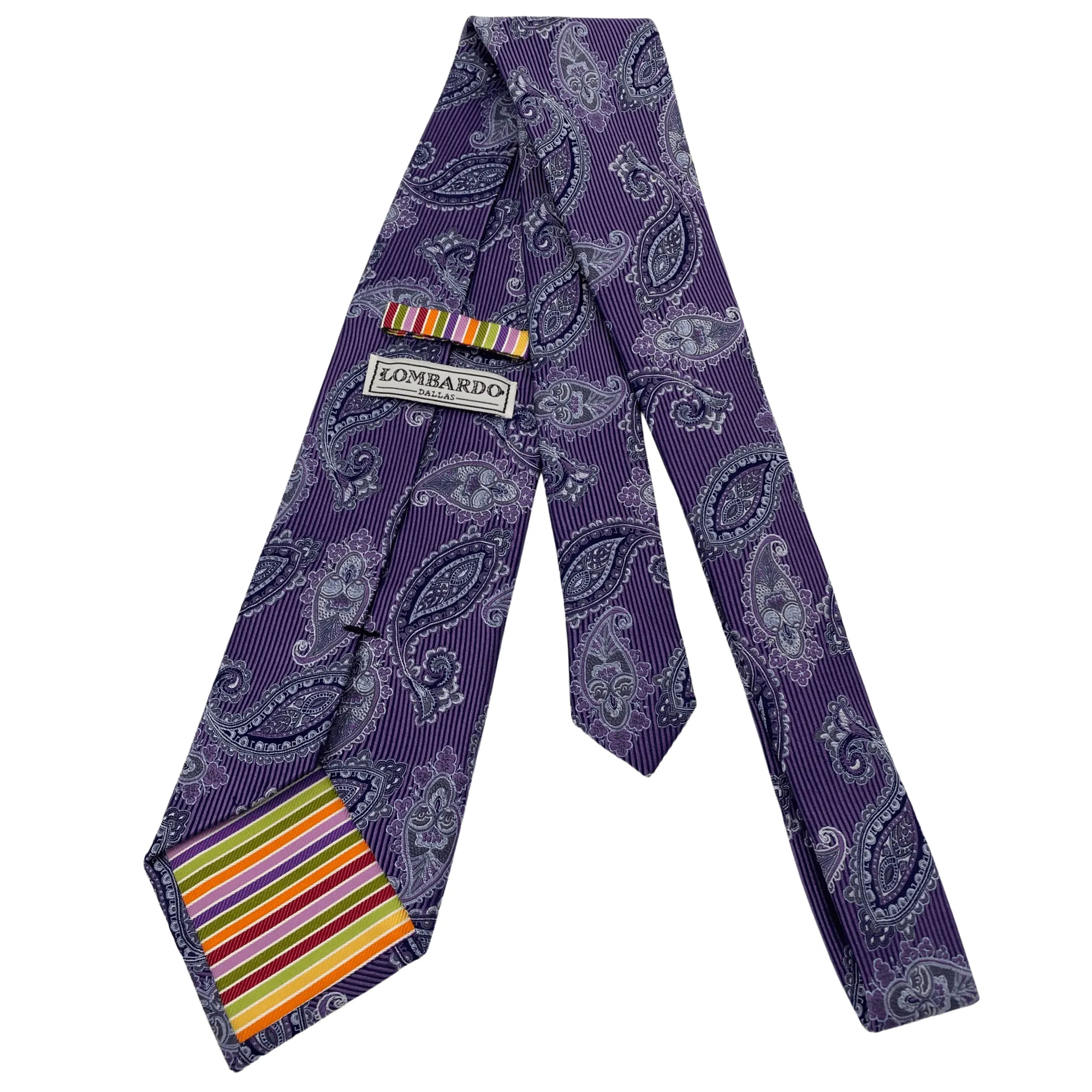 LOMBARDO Paisley Silk Tie - Purple