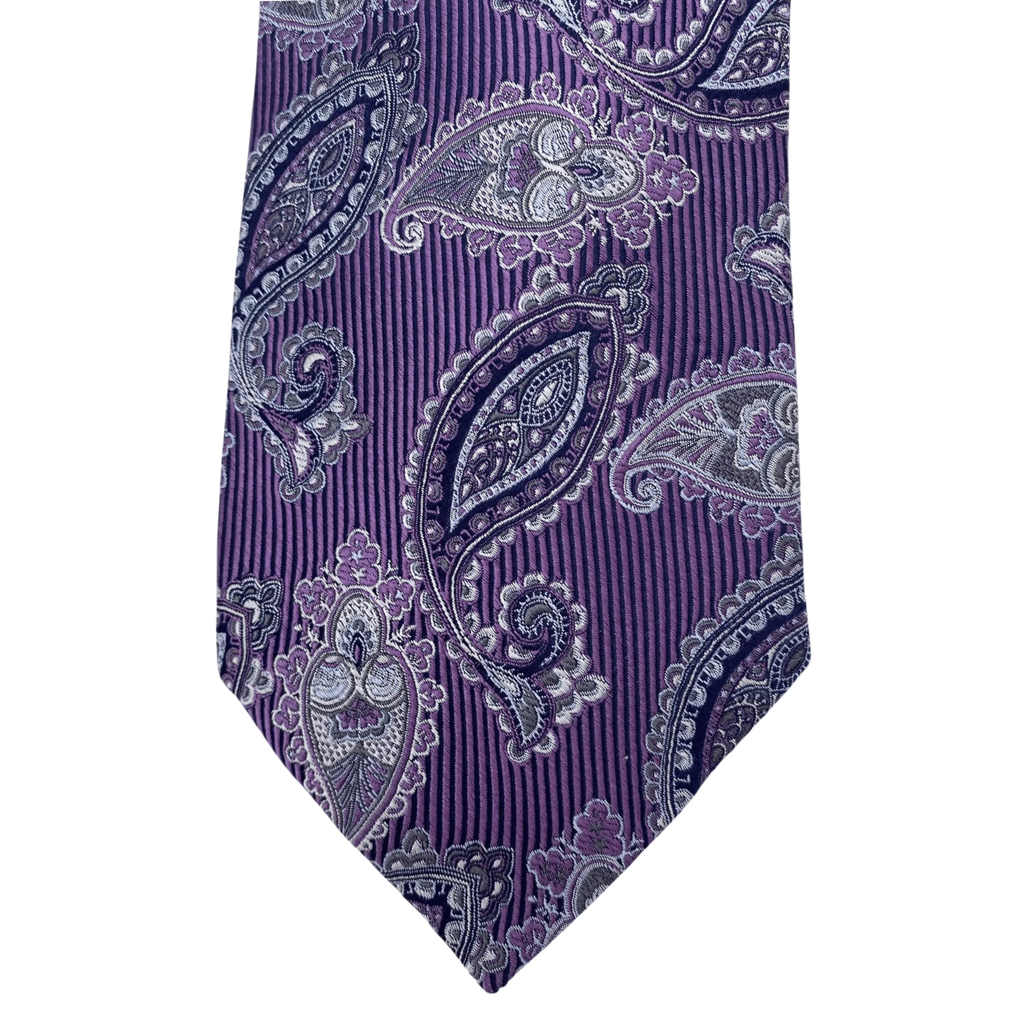 LOMBARDO Paisley Silk Tie - Purple