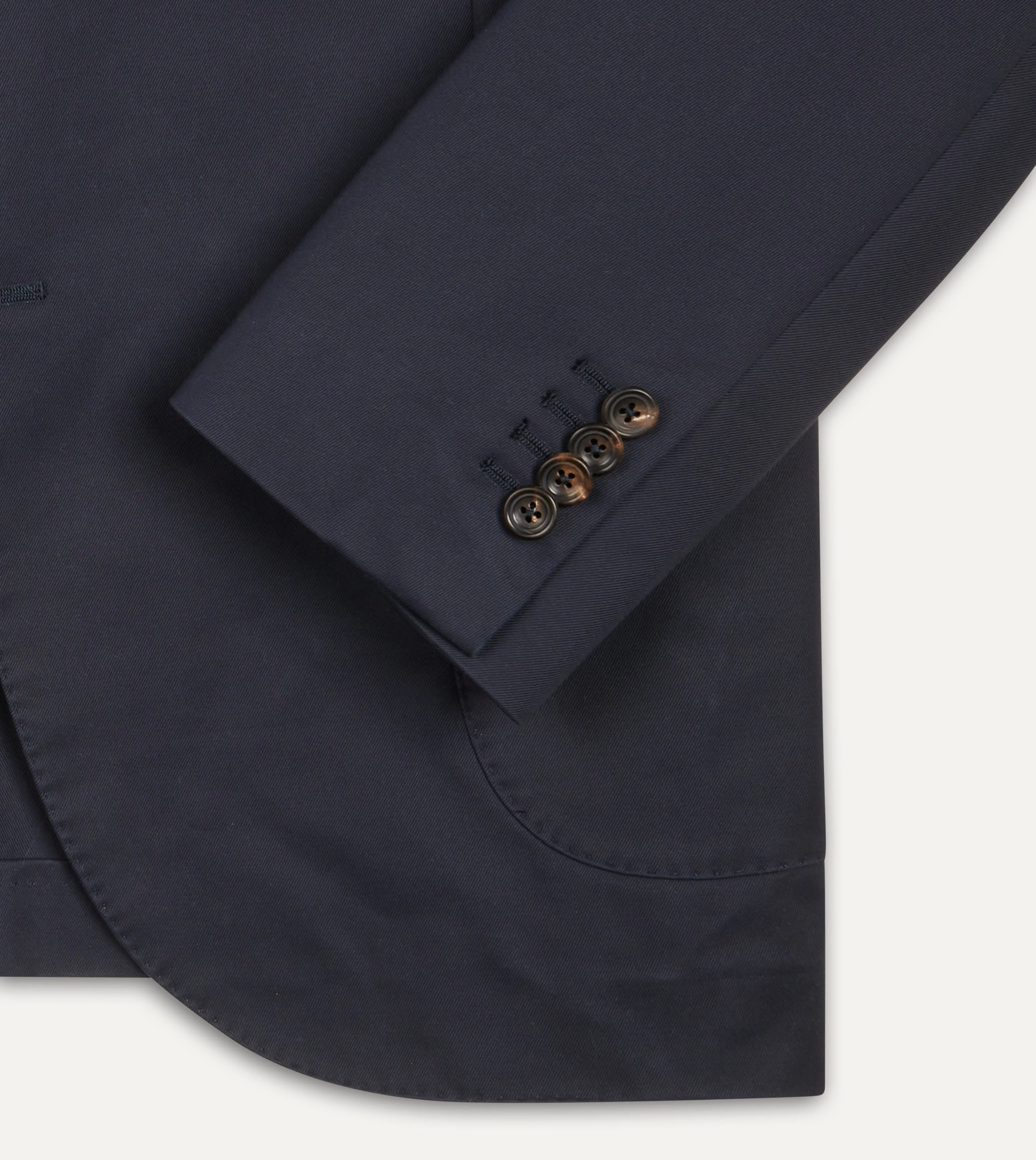 Navy Cotton Drill Tailored Jacket