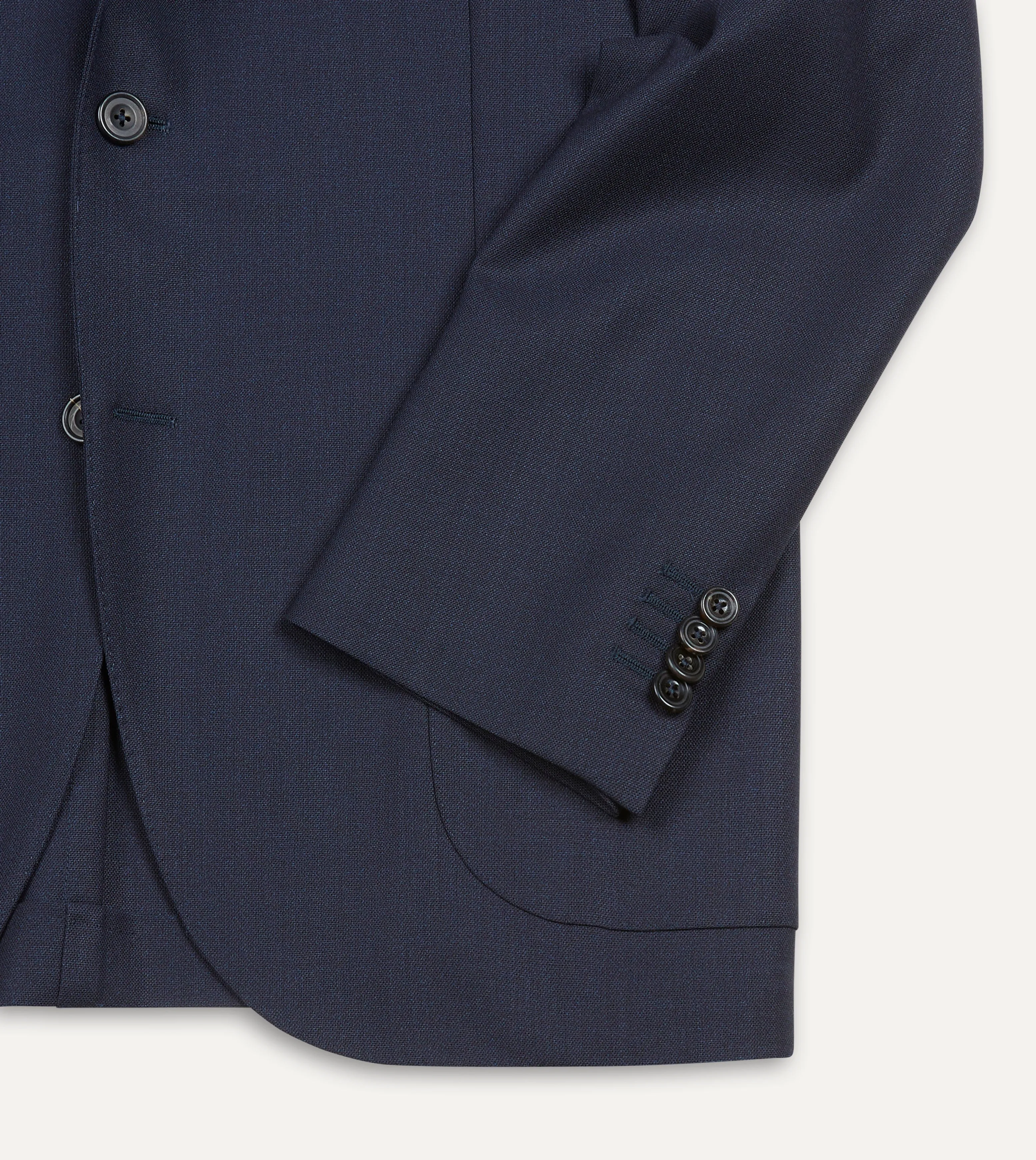 Navy Tropical Wool Tailored Jacket