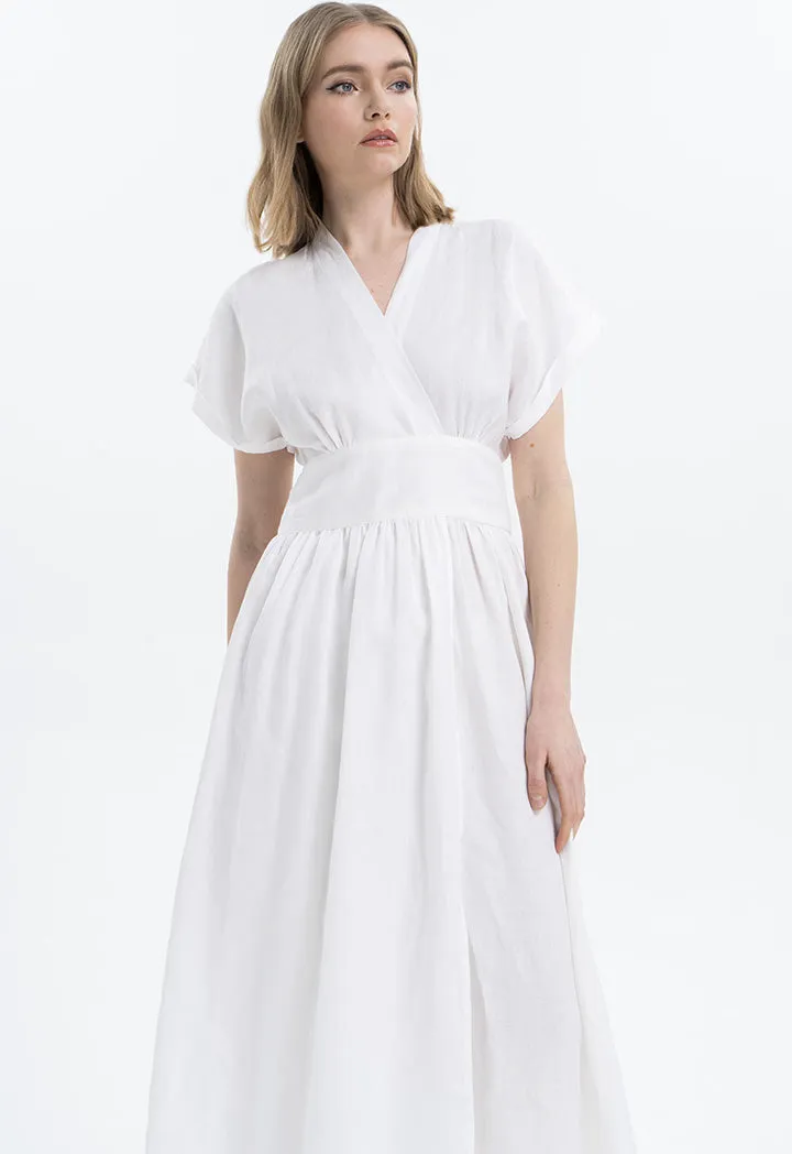 Over Lapped Linen Dress