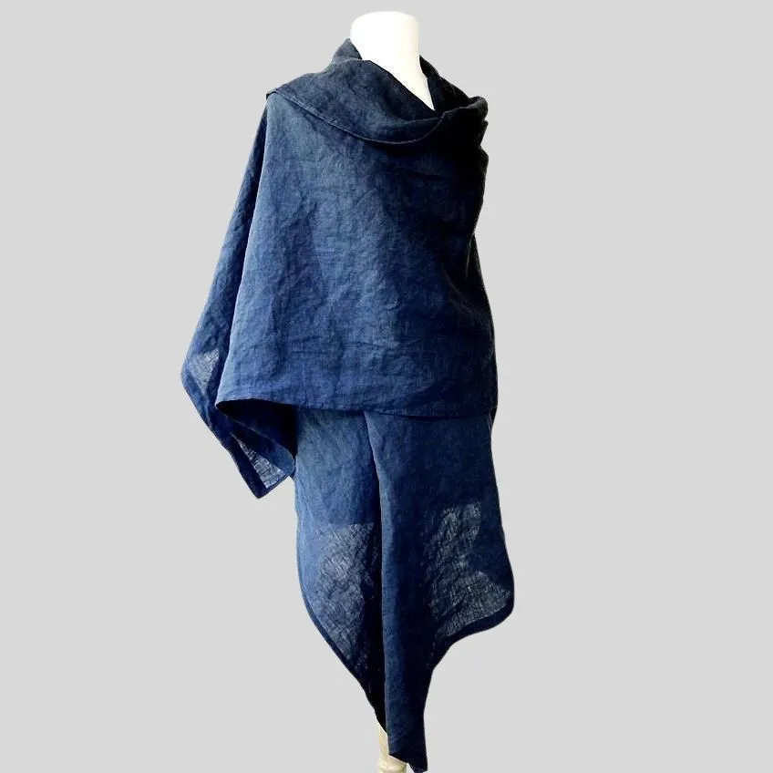 Oversized linen shawl wrap