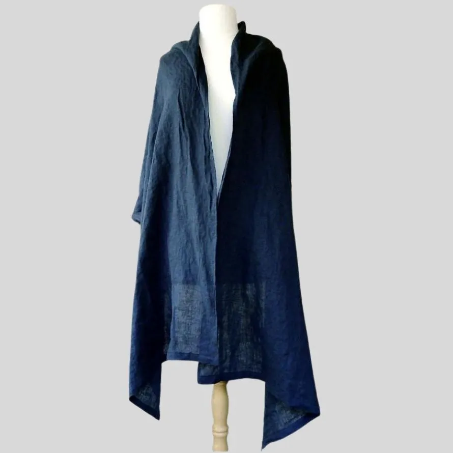 Oversized linen shawl wrap