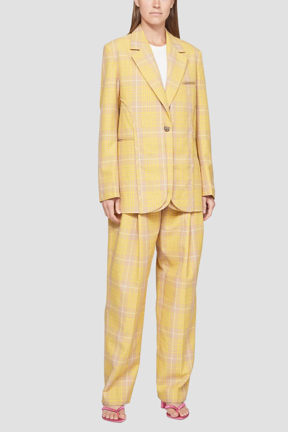 Plaid Jacquard Deconstructed Tailored Jacket