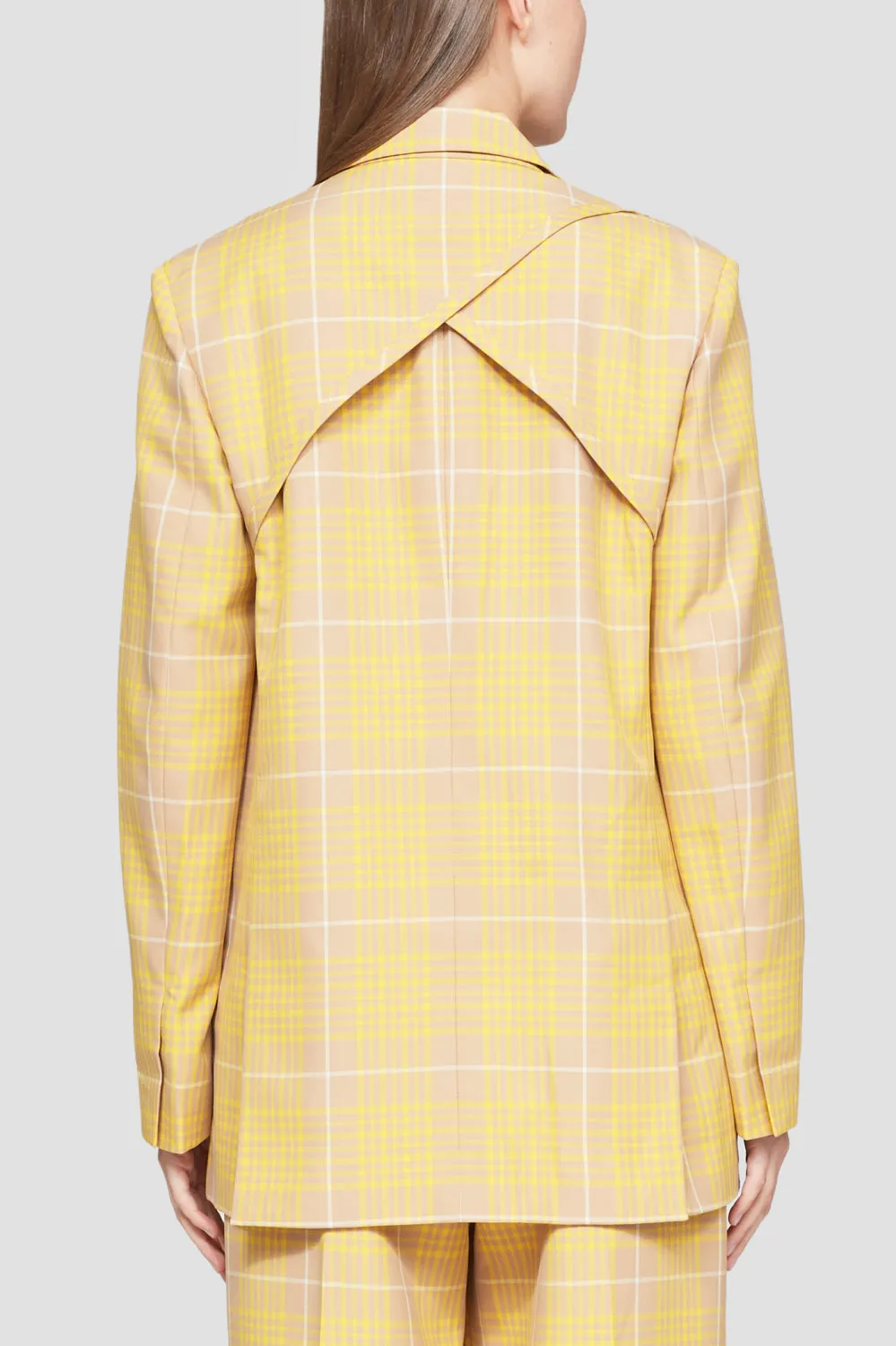 Plaid Jacquard Deconstructed Tailored Jacket