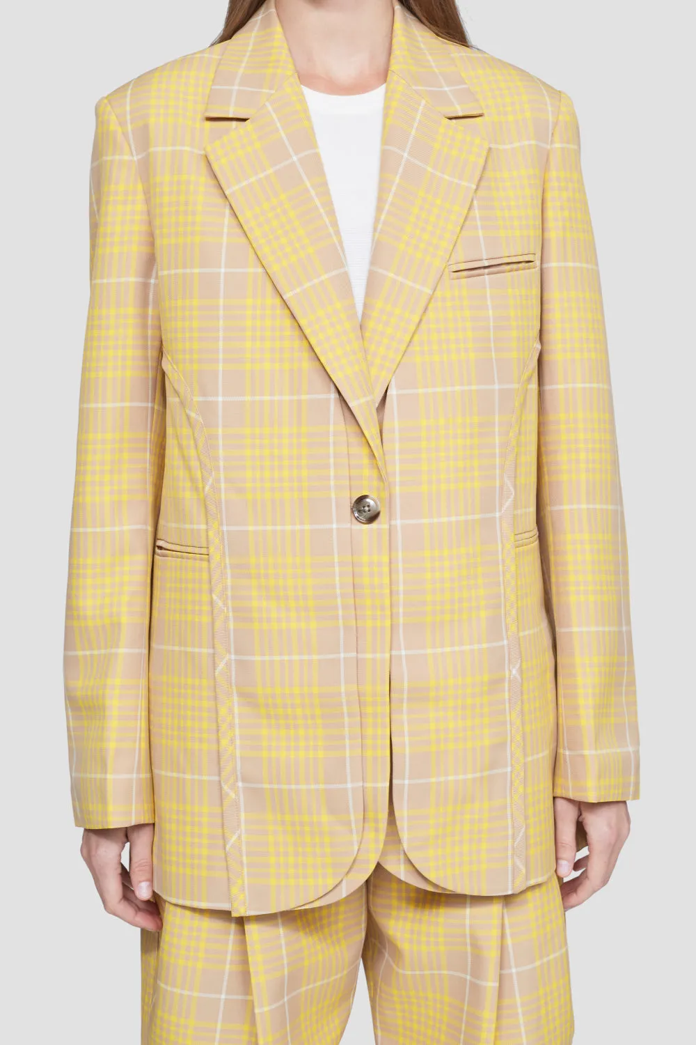 Plaid Jacquard Deconstructed Tailored Jacket