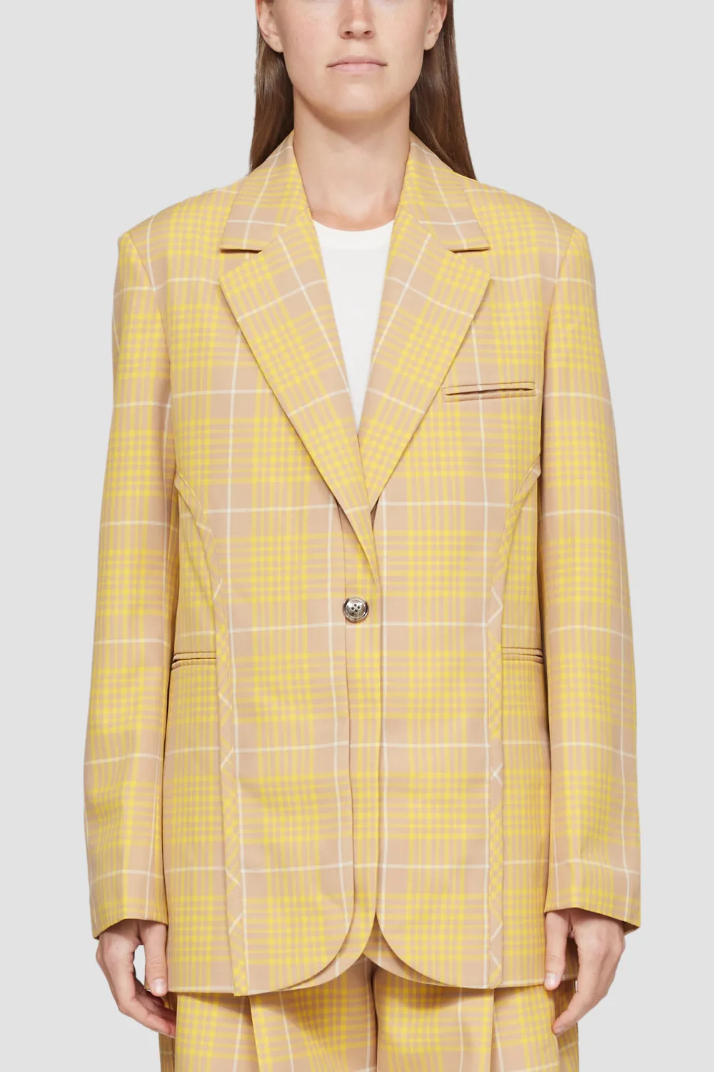 Plaid Jacquard Deconstructed Tailored Jacket