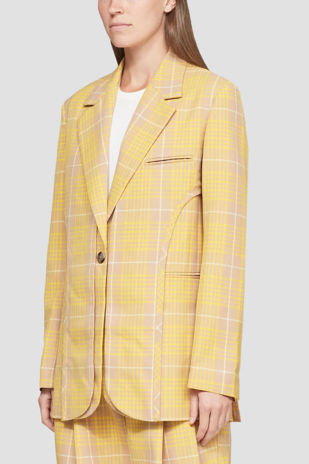 Plaid Jacquard Deconstructed Tailored Jacket