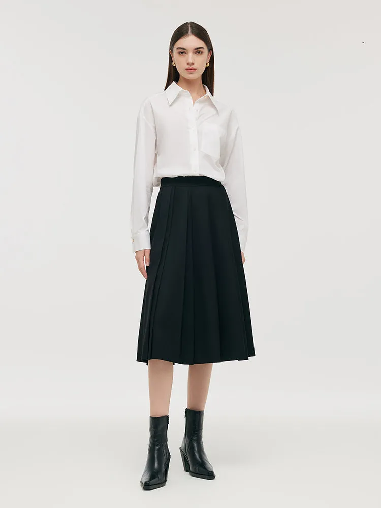 Pleated A-Line Women Skirt