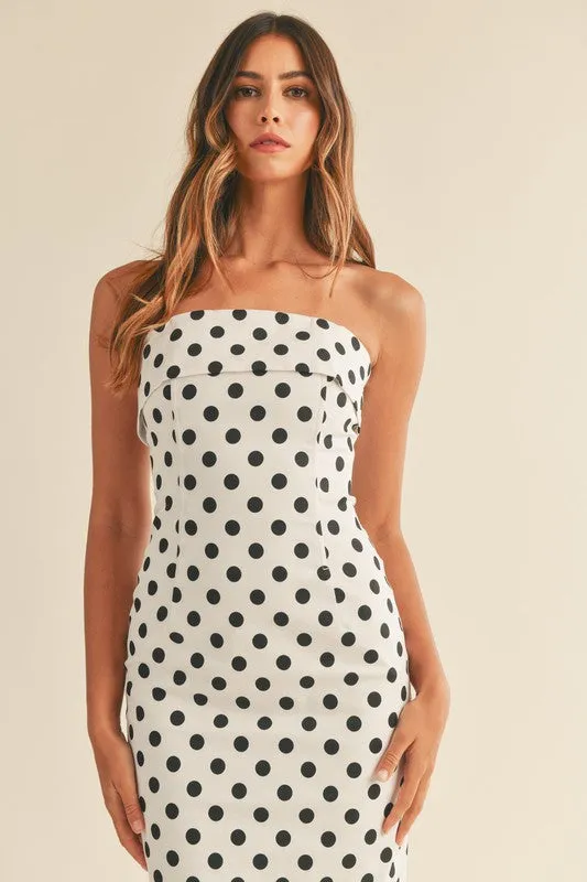 Polka Dot Bodycon Tube Dress