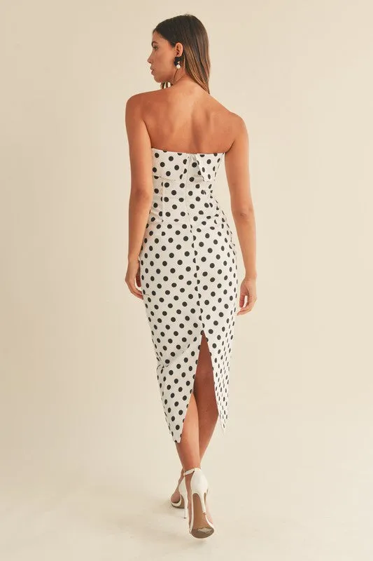 Polka Dot Bodycon Tube Dress