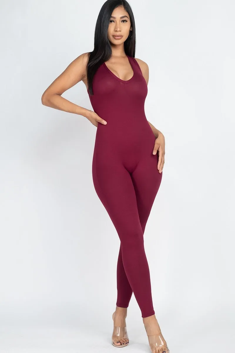 Racer Back Bodycon Jumpsuit