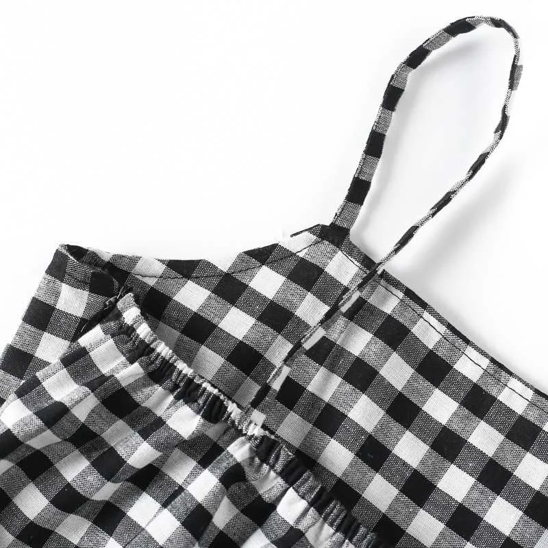 Retro Plaid Straight Neck Gingham Bodycon Dress