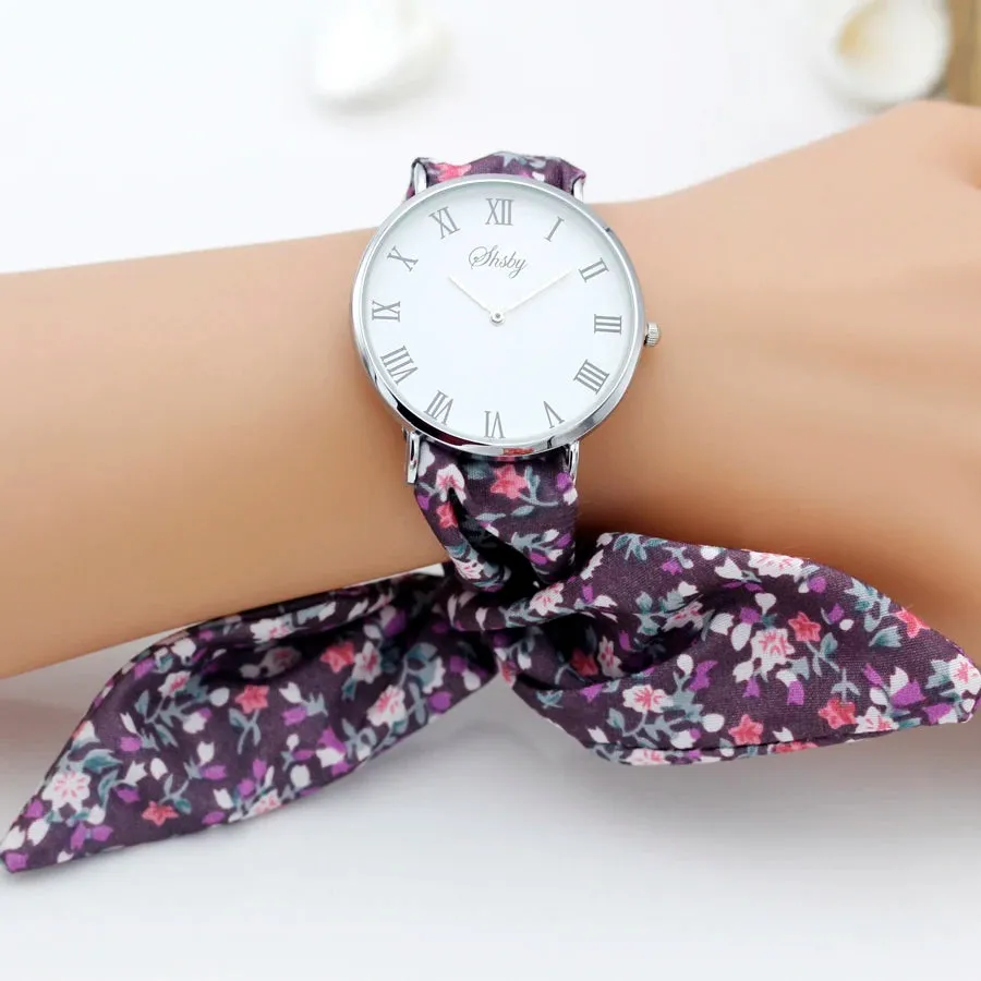 Roman silver women dress watch