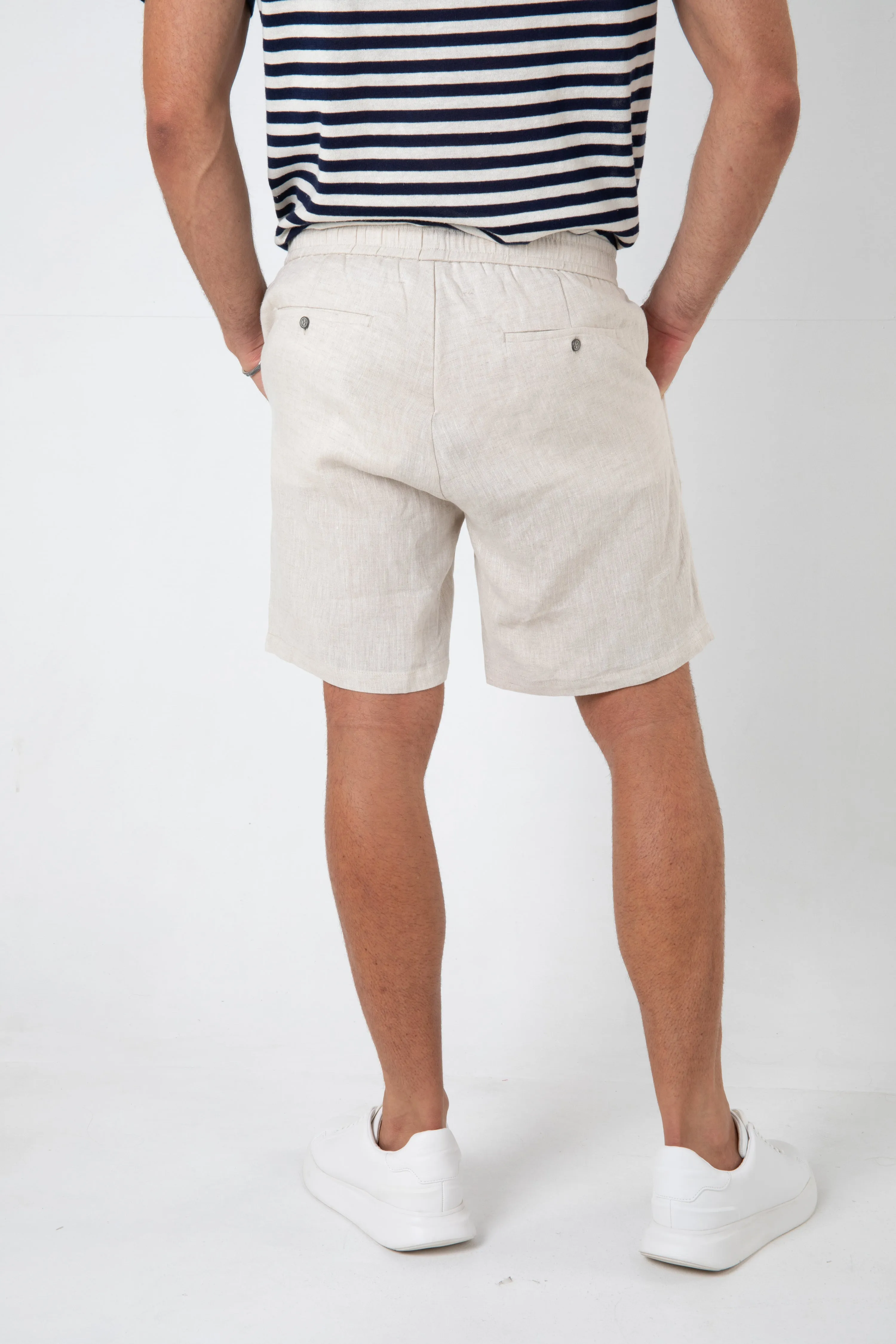 RUFOLO LINEN SHORT - NATURAL