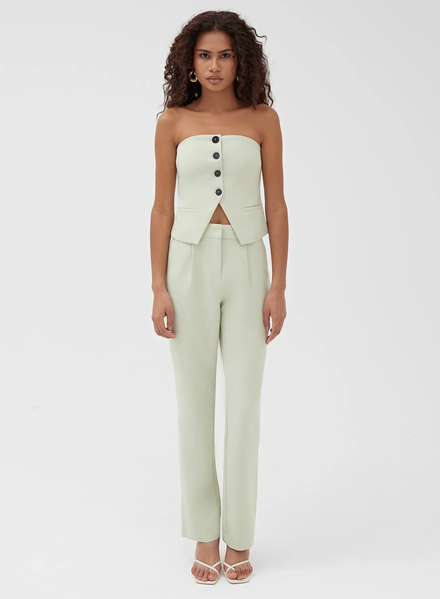 Sage Tailored Button Front Corset - Charl