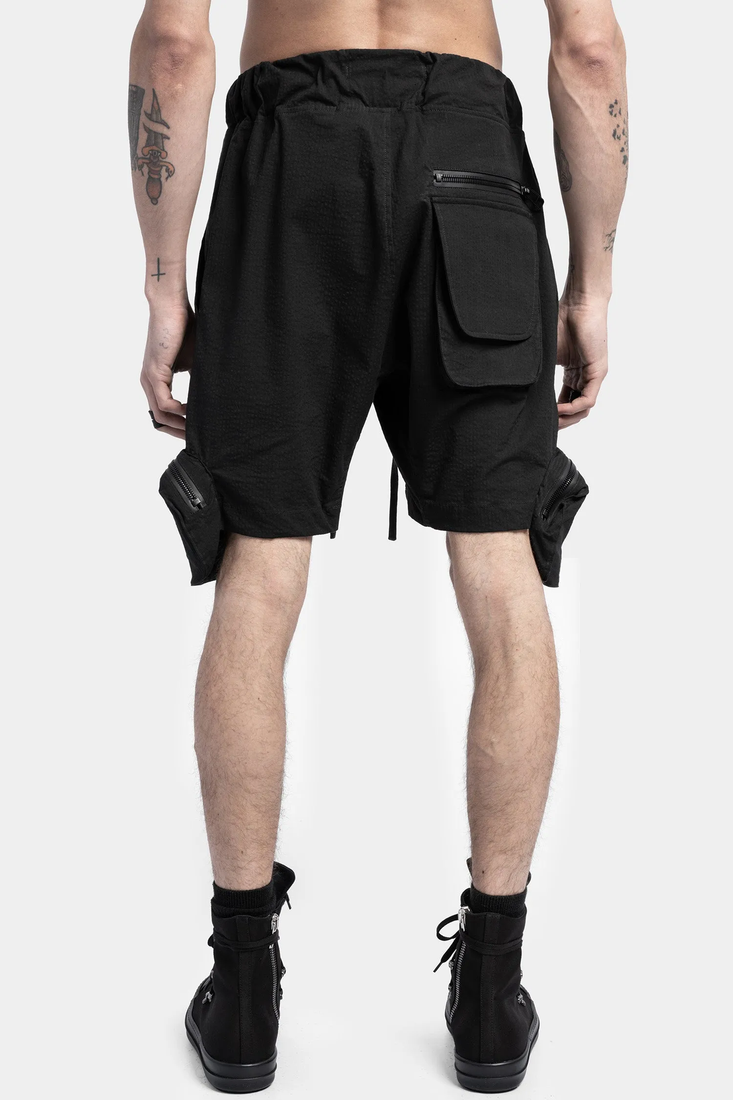 Seersucker cotton shorts