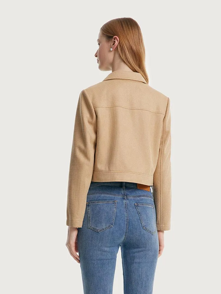 Short Faux Suede Women Jacket