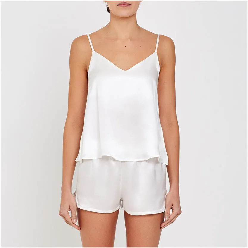 Silk cami & shorts set [Ivory]