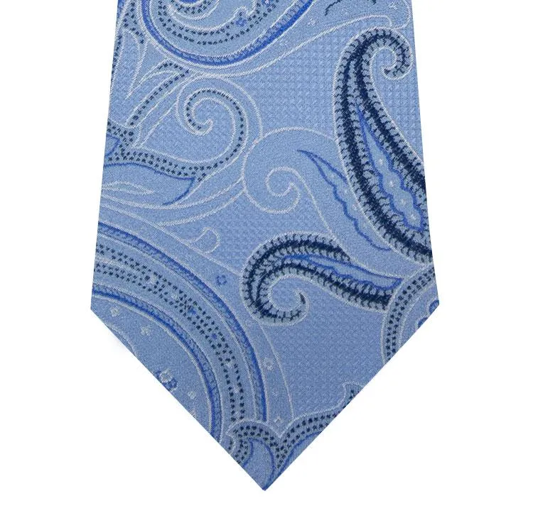 Sky Blue Paisley Silk Tie