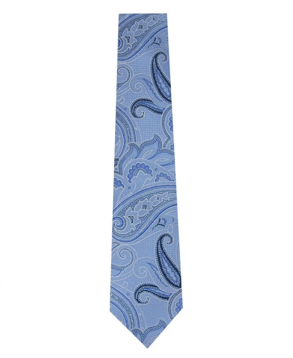 Sky Blue Paisley Silk Tie