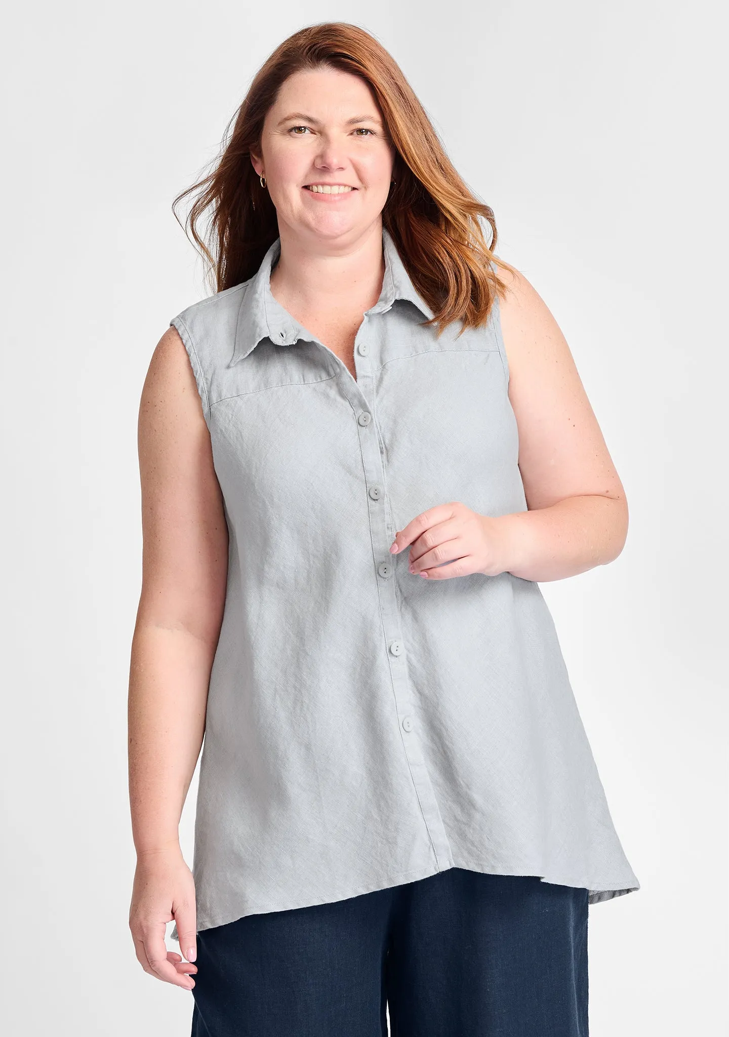 Skyline Blouse - Sleeveless Linen Blouse