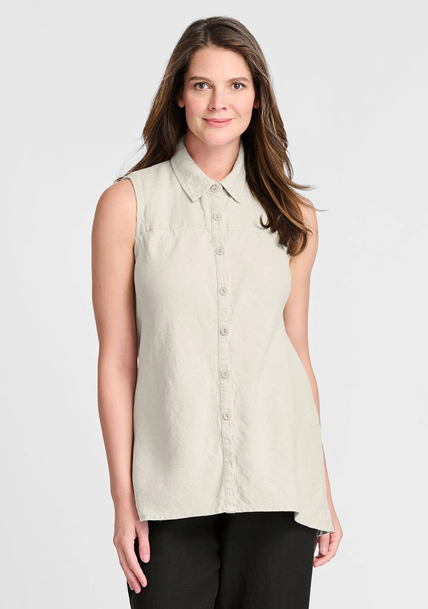 Skyline Blouse - Sleeveless Linen Blouse