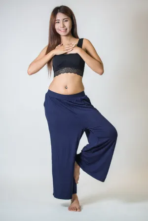 Thai Organic Cotton Wide Leg Palazzo Pants Navy