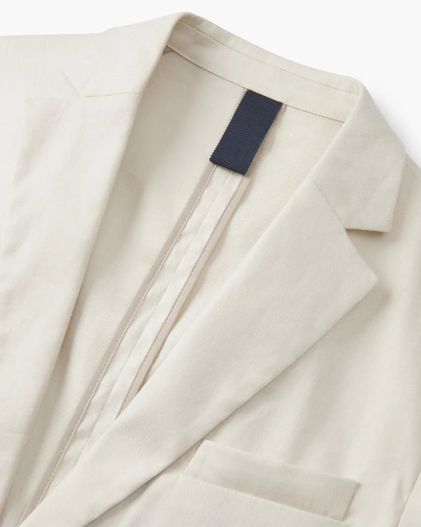 The Linen 24 Blazer || Ivory | Linen