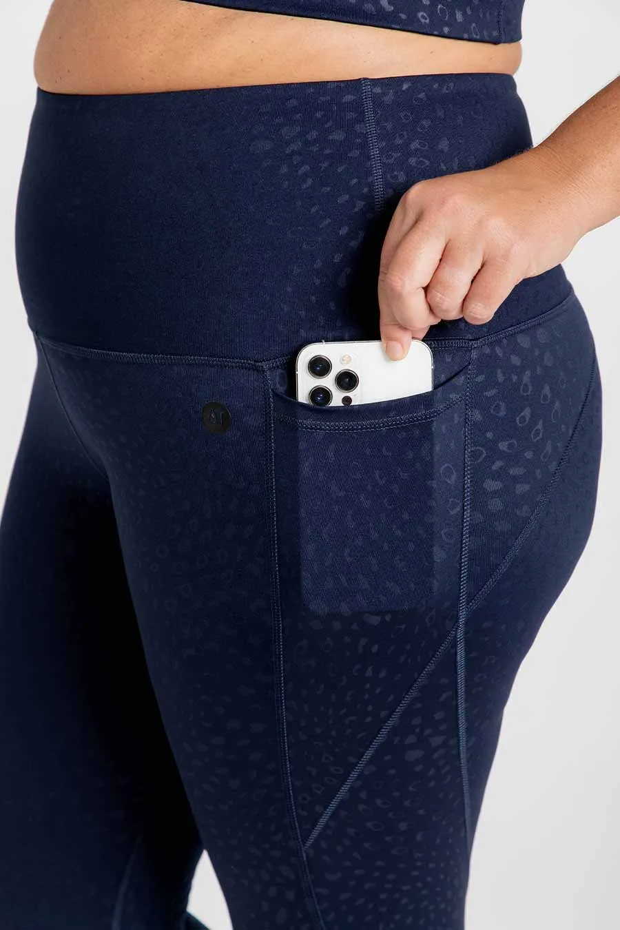 Training Pocket Full Length Tight - Navy Leopard