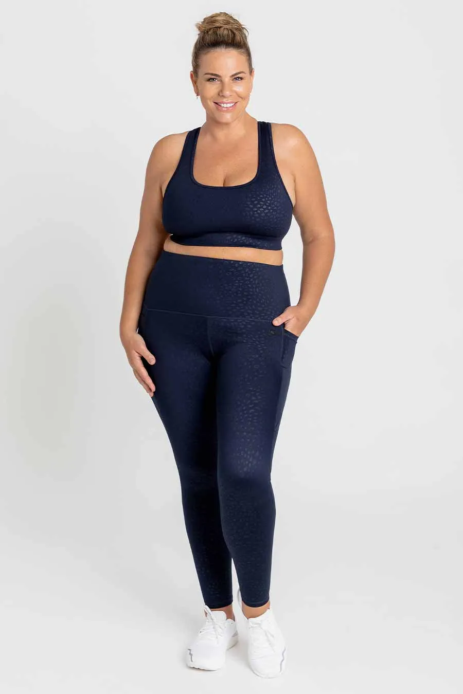 Training Pocket Full Length Tight - Navy Leopard