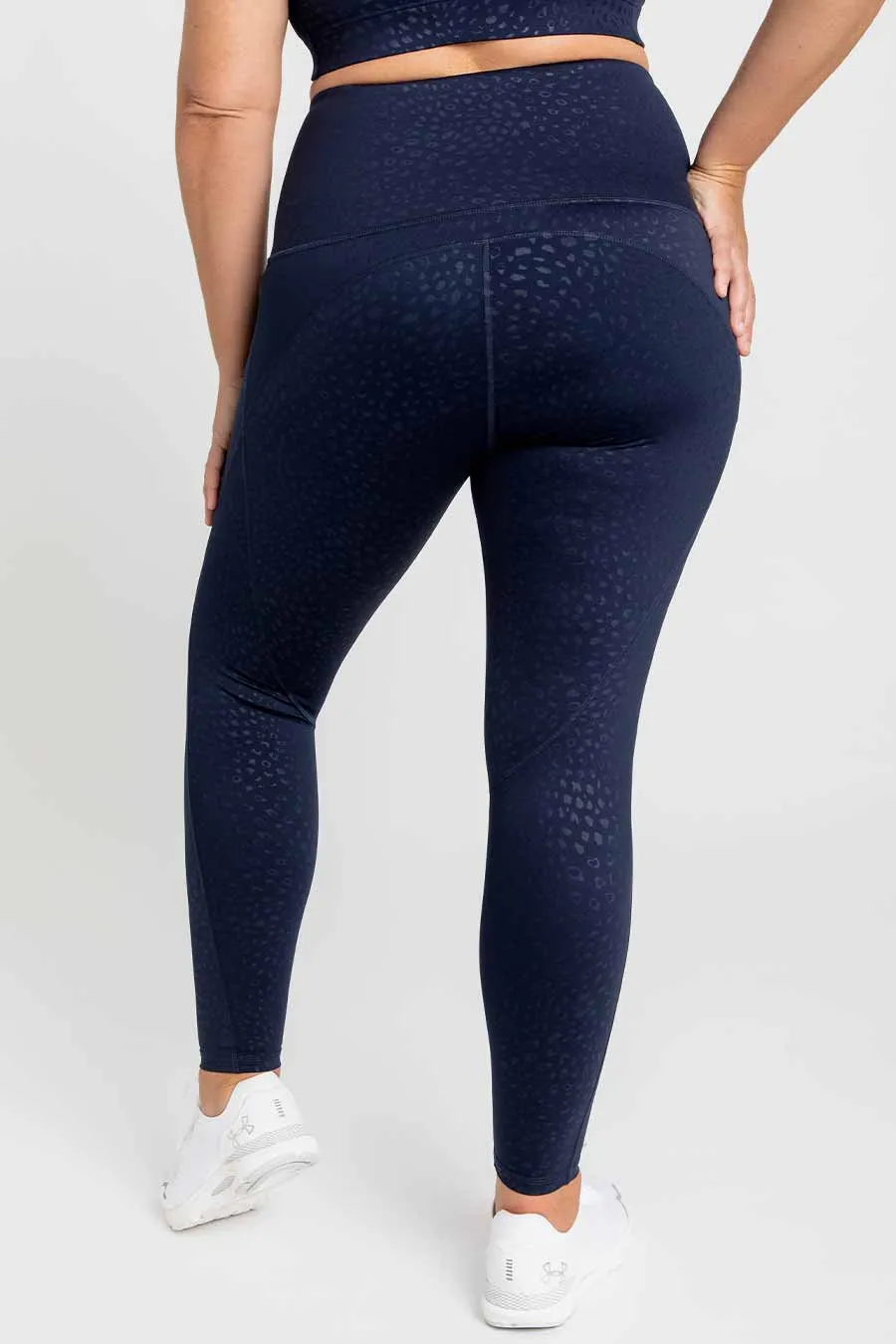 Training Pocket Full Length Tight - Navy Leopard