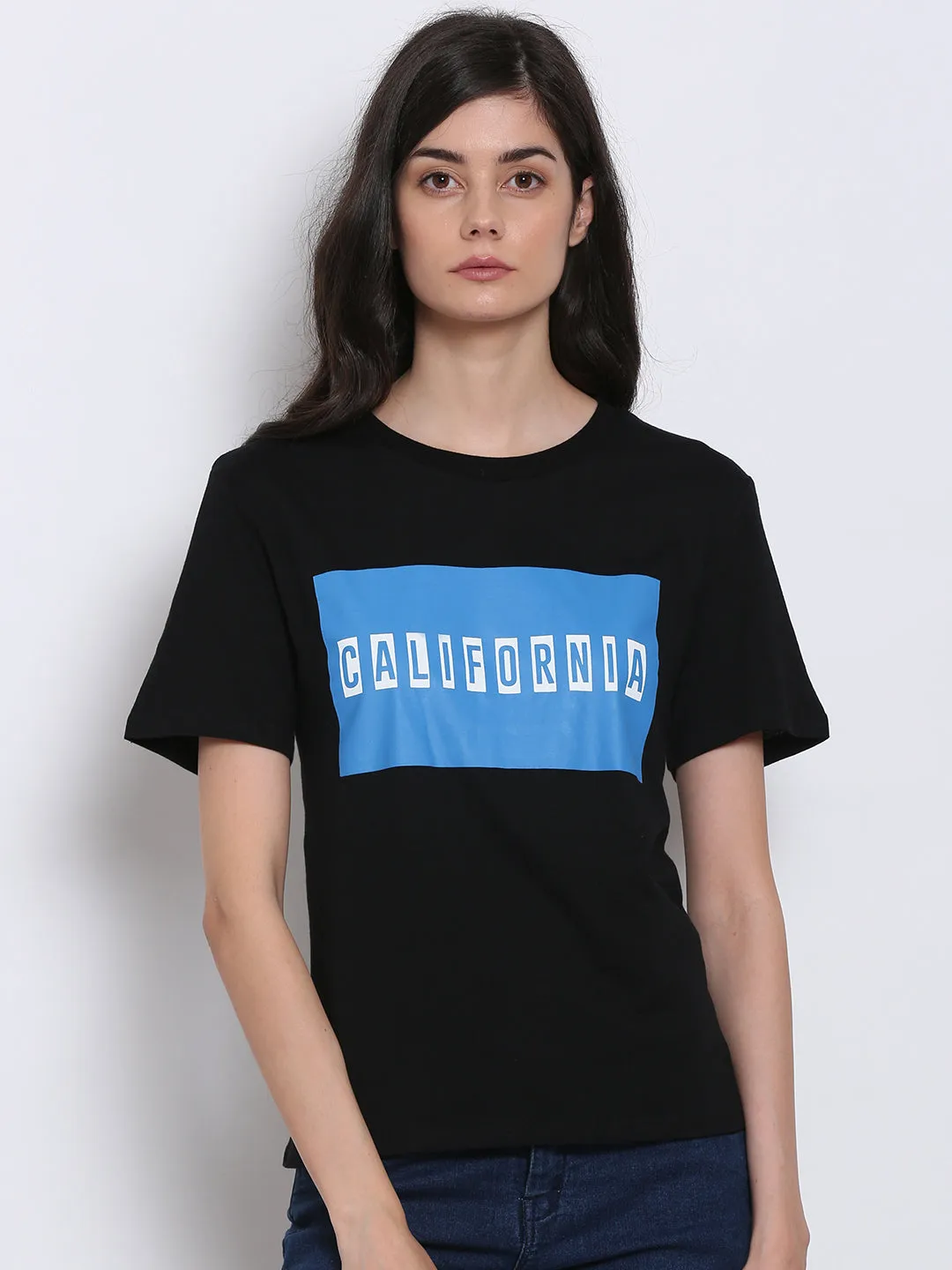 Women Black Graphic Tee