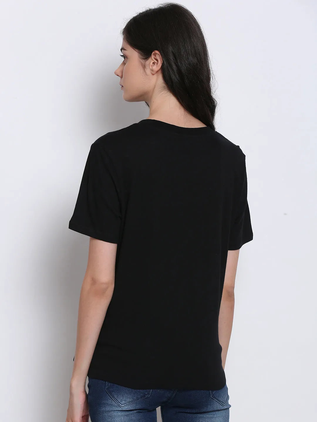 Women Black Graphic Tee