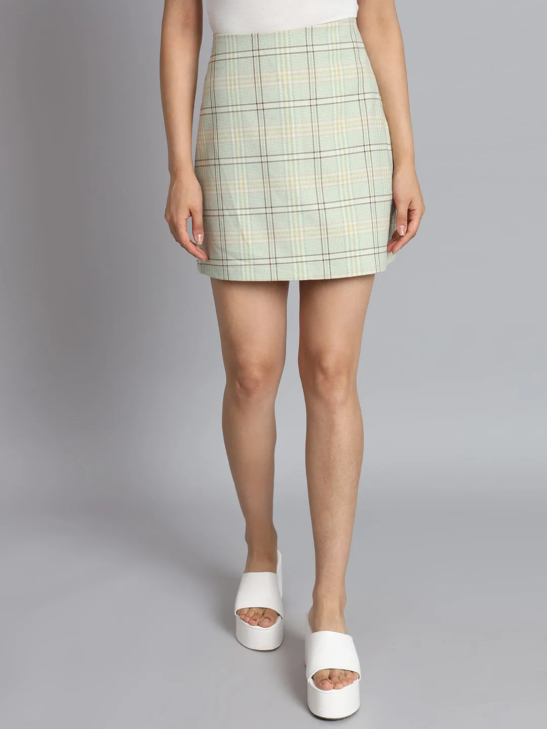 Women Casual Houndstooth Skirt