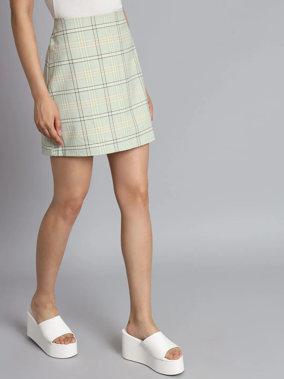 Women Casual Houndstooth Skirt