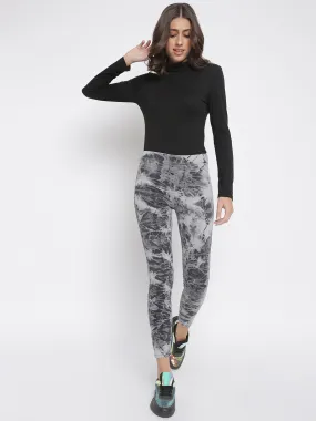 Women Grey Printed Denim Jegging