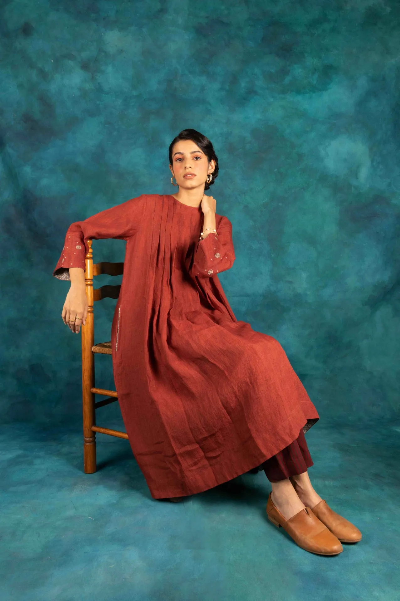 Zen Linen Pleated Kurta